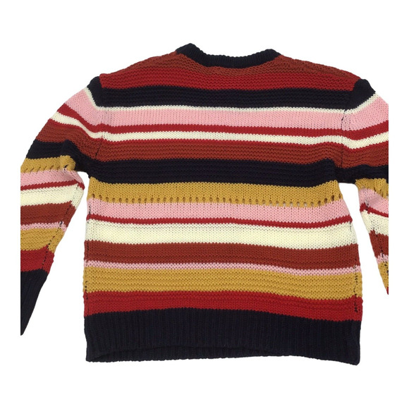 Lush Women’s Small Crop Sweater Multicolor Stripe Chunky Knit Oversized NWOT - Picture 12 of 14